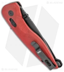 SOG Aegis AT Tanto AT-XR Lock Knife Red GRN W/Safety (3.1" Black) -Sog Shop SOG Aegis AT TAnto Lock Red Black BHQ 122325 jr side