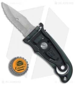 SOG Duo Fixed Blade Knife Black Zytel (2.75" Satin Plain/Serr) -Sog Shop SOG Duo black zytel satin plain serr BHQ 74895 er bottlecap