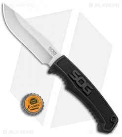 SOG Field Fixed Blade Knife Black Rubber (4" Satin) -Sog Shop SOG Field Black Rubber FK1001 CP BHQ 52453 jr bottlecap 2