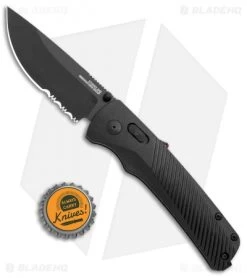 SOG Flash AT-XR Lock Knife Blackout GRN (3.45" Black Serr) -Sog Shop SOG Flash AT XR Lock Blackout GRN Black Serr BHQ 105716 jr bottlecap