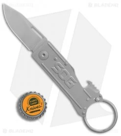 SOG Keytron Keychain Knife (1.9" Stonewash) KT1001-CP -Sog Shop SOG Keychain Clip Point Key Chain SW BHQ 80616 er bottlecap