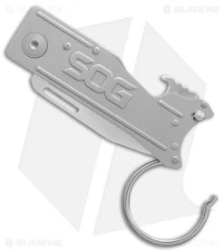 SOG Keytron Keychain Knife (1.9" Stonewash) KT1001-CP -Sog Shop SOG Keychain Clip Point Key Chain SW BHQ 80616 er open