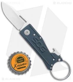 SOG Keytron Clip Point Folding Knife Key Chain Gray (1.9" Satin) KT1004-CP -Sog Shop SOG Keytron CP Key Chain Gray Satin KT1004 CP BHQ 104067 jr bottlecap