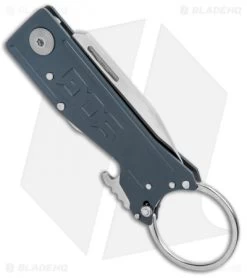 SOG Keytron Clip Point Folding Knife Key Chain Gray (1.9" Satin) KT1004-CP -Sog Shop SOG Keytron CP Key Chain Gray Satin KT1004 CP BHQ 104067 jr side