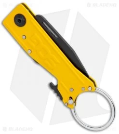 SOG Keytron Clip Point Folding Knife Key Chain Yellow (1.9" Black) KT1005-CP -Sog Shop SOG Keytron CP Key Chain Yellow Black KT1005 CP BHQ 104066 jr side