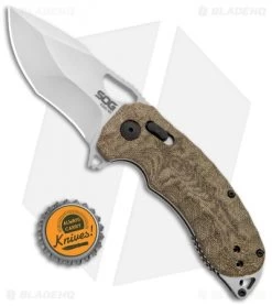 SOG KIKU XR XR-Lock Knife Natural Linen Micarta (3" Satin) -Sog Shop SOG Kiku XR Natural Linen Micarta Satin BHQ 99486 jr bottlecap