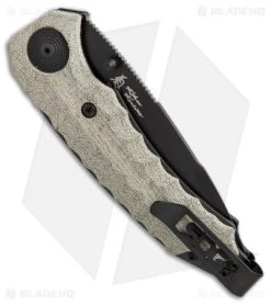 SOG Kiku Spring Assisted Knife Linen Micarta (3.5" Black) KU-3002 8 SOG Kiku Spring Assisted Knife Linen Micarta (3.5" Black) KU-3002 -Sog Shop SOG Kiku assisted linen micarta black KU 3002 BHQ 52249 er side