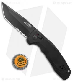 SOG Knives SOG-TAC AU Tanto Automatic Knife Black Aluminum (3.4" Black Serr) 9 SOG Knives SOG-TAC AU Tanto Automatic Knife Black Aluminum (3.4" Black Serr) -Sog Shop SOG Knives SOG TAC AU Auto Tanto Black Black Serr BHQ 119261 jr bottlecap