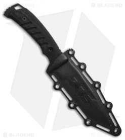 SOG Pillar Fixed Blade Knife Black Canvas Micarta (5" Black Cerakote S35VN) -Sog Shop SOG Pillar Black CerakoteFizedBlade Canvas Micarta S35VN BHQ 137497 td sheath