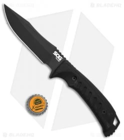 SOG Pillar Fixed Blade Knife Black Canvas Micarta (5" Black Cerakote S35VN) -Sog Shop SOG Pillar Black CerakoteFizedBlade Canvas Micarta S35VN BHQ 137497 td size