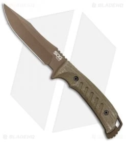 SOG Pillar Limited Fixed Blade Canvas Micarta (5" Bronze Cerakote)