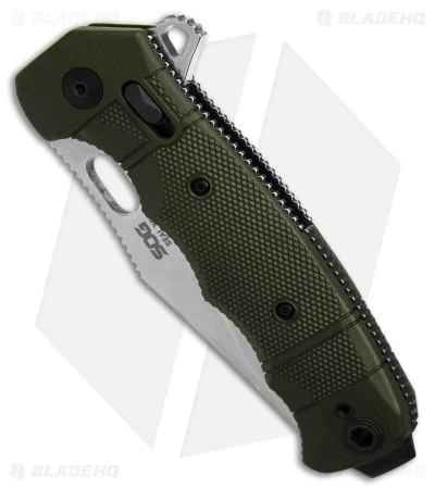 SOG Seal XR Flipper Knife OD Green FRN (3.9" Stonewash S35VN) BHQ Exclusive 4 SOG Seal XR Flipper Knife OD Green FRN (3.9" Stonewash S35VN) BHQ Exclusive - Image 2