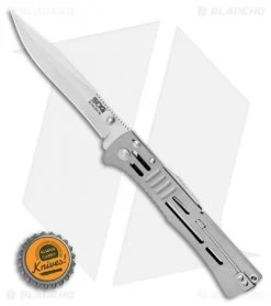 SOG SlimJim XL Bead Blast Assisted Opening Knife (4.18" Satin) SJ-51 -Sog Shop SOG SlimJim XL Bead Blast Assisted Opening Knife 4.18 Satin SJ 51 BHQ 11536 LS Bottlecap