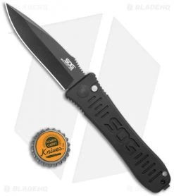 SOG Spec Elite I Automatic Knife (3.5" Black) SE-52 -Sog Shop SOG Spec Elite I Auto Knife Black BHQ 8487 jr bottlecap