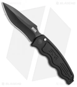 Sog Shop 5 SOG-TAC Automatic Knife Drop Point (3.5" Black) ST-06