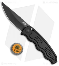 SOG-TAC Clip Point Automatic Knife (3.5" Black) ST-02 9 SOG-TAC Clip Point Automatic Knife (3.5" Black) ST-02 -Sog Shop SOG TAC Clip Point Black ST 02 BHQ 7512 jr bottlecap 2