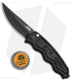 SOG Knives Mini SOG TAC Automatic Knife (3" Black) ST-11 -Sog Shop SOG TAC Clip Point Mini Black ST 11 BHQ 3162 jr bottlecap 2