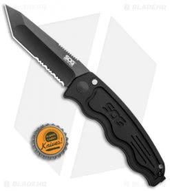 SOG-TAC Tanto Automatic Knife Black Aluminum (3.5" Black Serr) ST-04 9 SOG-TAC Tanto Automatic Knife Black Aluminum (3.5" Black Serr) ST-04 -Sog Shop SOG TAC Tanto Auto Black Aluminum Black Serr ST 04 BHQ 2598 jr bottlecap