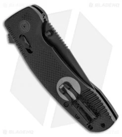 SOG-TAC XR Lock Knife Blackout Black G-10 (3.4" Black) -Sog Shop SOG TAC XR Lock Knife Blackout Black G 10 Black BHQ 105727 LS Side