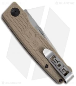 SOG Terminus Slip Joint Folding Knife Tan G-10 (3" Satin) -Sog Shop SOG Terminus Satin TM1001 BX jr side
