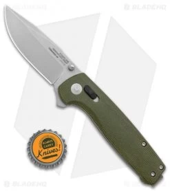 SOG Exclusive Terminus XR Lock Knife Green Micarta (3" Stonewash) -Sog Shop SOG Terminus XR Lock Green Micarta SW TM1036 BX BHQ 119364 jr bottlecap