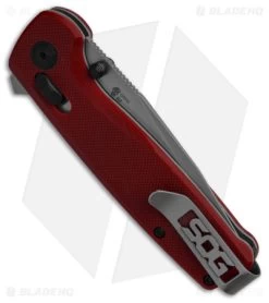 SOG Terminus XR Lock Knife Crimson Red G-10 (3" Stonewash) TM1023-BX -Sog Shop SOG Terminus XR Lock Knife Crimson Red G10 3in Stonewash BHQ 99815 td side