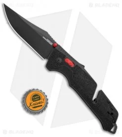 SOG Trident AT-XR Lock Knife Black/Red Clip Point (3.7" Black) -Sog Shop SOG Trident AT XR Lock Black Red CP Black BHQ 105690 jr bottlecap