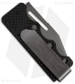 SOG Ultra C-Ti Money Clip Knife Carbon Fiber (2.8" Bead Blast) -Sog Shop SOG Ultra C Ti SOGAC79 BX jr side
