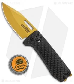 SOG Ultra XR Lock Knife Carbon Fiber (2.75" Gold) -Sog Shop SOG Ultra XR XR Lock CF Gold BHQ 105689 jr bottlecap