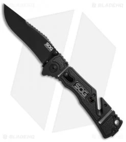 SOG Trident Elite Clip Point Spring Assisted Knife (3.7" Black) TF102