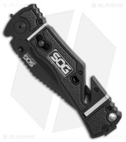 SOG Trident Elite Clip Point Spring Assisted Knife (3.7" Black) TF102 7 SOG Trident Elite Clip Point Spring Assisted Knife (3.7" Black) TF102 -Sog Shop SOG trident elite clip point black TF102 BHQ 21597 er spine