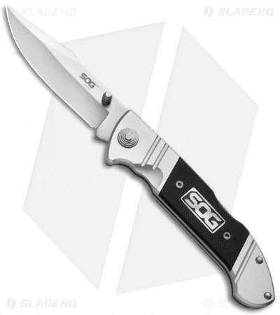 SOG Fielder Spring Assisted Knife Black G-10 (3.5" Satin) FF3002 3 SOG Fielder Spring Assisted Knife Black G-10 (3.5" Satin) FF3002