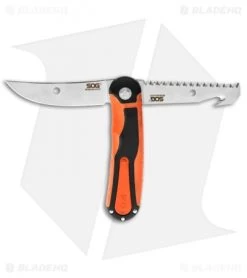 SOG Revolver 2.0 Hunt Double Action Saw & Clip Point Knife FX-22L 8 SOG Revolver 2.0 Hunt Double Action Saw & Clip Point Knife FX-22L -Sog Shop sog fixed revolver 2 0 hunt orange fx22l cp open