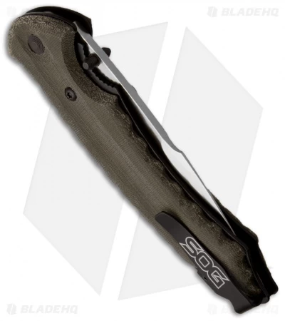 SOG Kiku Folder Large Folding Knife (4.6" Black Plain) KU-1012 4 SOG Kiku Folder Large Folding Knife (4.6" Black Plain) KU-1012 - Image 2