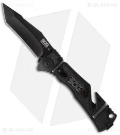 SOG Trident Elite Tanto Spring Assisted Knife (3.7" Black) TF104